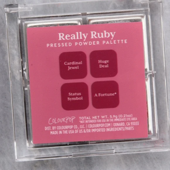 ColourPop Eyeshadow Quad: Really Ruby, .21oz, NIB - Picture 4 of 4
